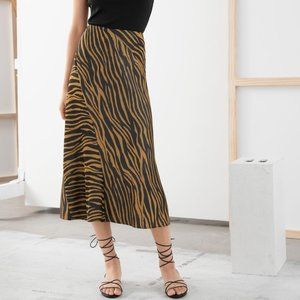 & Other Stories zebra print midi skirt